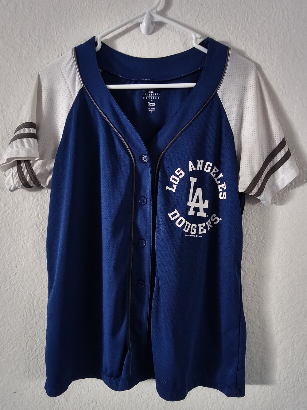 Women's Los Angeles Dodgers Navy Baseball Jersey/Beanie.